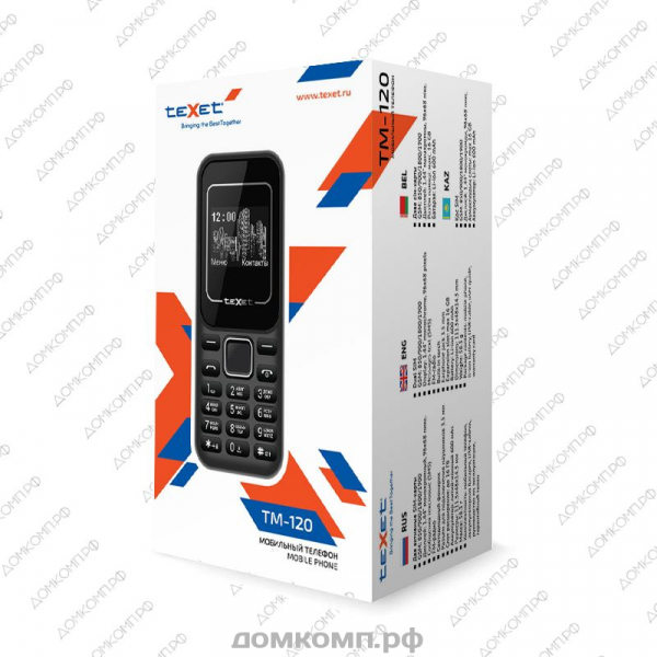 Мобильный телефон Texet TM-122 черный недорого. домкомп.рф